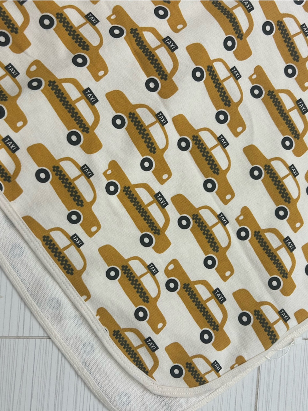 Winter Water Factory NYC Taxi Print Baby Blanket